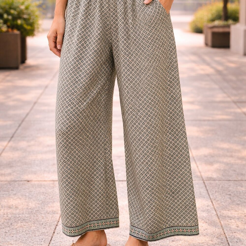 Max Studio Wide-Leg Geometric Pants Size Small